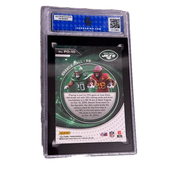 2023 BREECE HALL - GRADED GEM MINT #PO-10 Panini Portals Prizm - Jets Iowa State - Picture 2 of 2